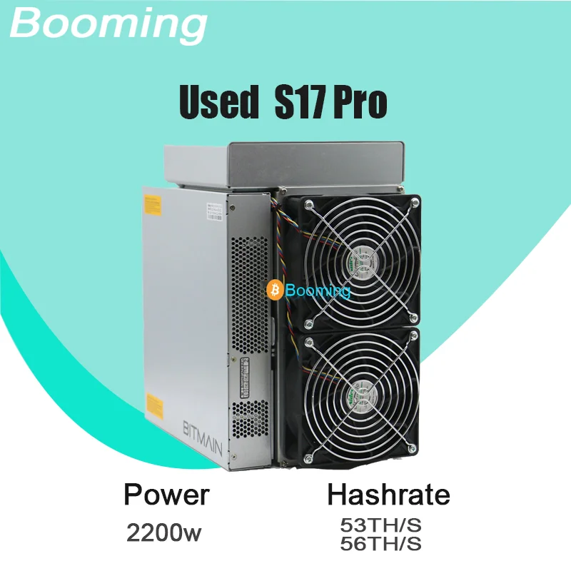 Aggiornato Usato Usato Btc Mining Machine Asic Refit Dissipatore Di Calore Bitmain Antminer S17 Pro 53Th 56Th 59Th Con Apw9
