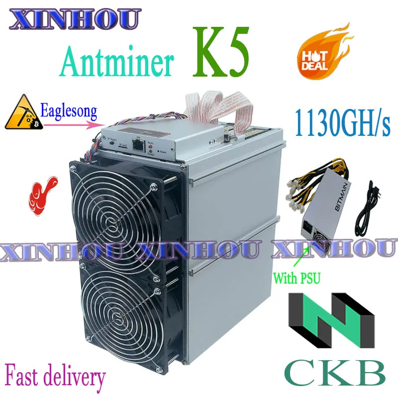 Usato Ckb Asic Miner Antminer K5 1130G Eaglesong Con Psu Meglio Di S19 S17 T19 Z11 Whatsminer M31S M30S M21S M20S T2T A10