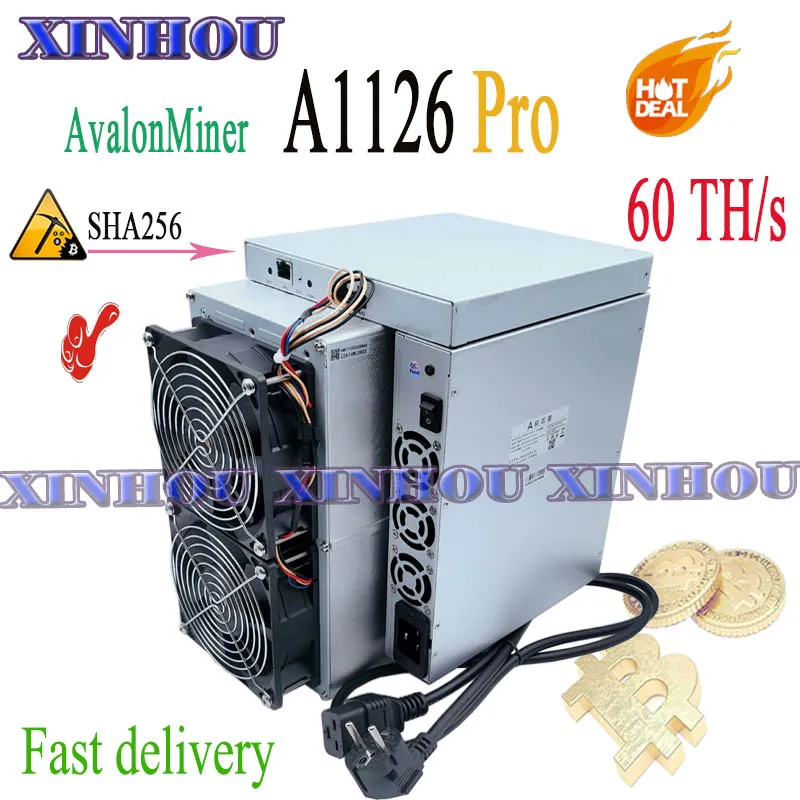 Avalonminer A1126Pro 60Th/S Sha256 Btc Bch Asic Miner Migliore Di Avalon A1066 A1166Pro A1246 Whatsminer M30S M31S Antminer S19