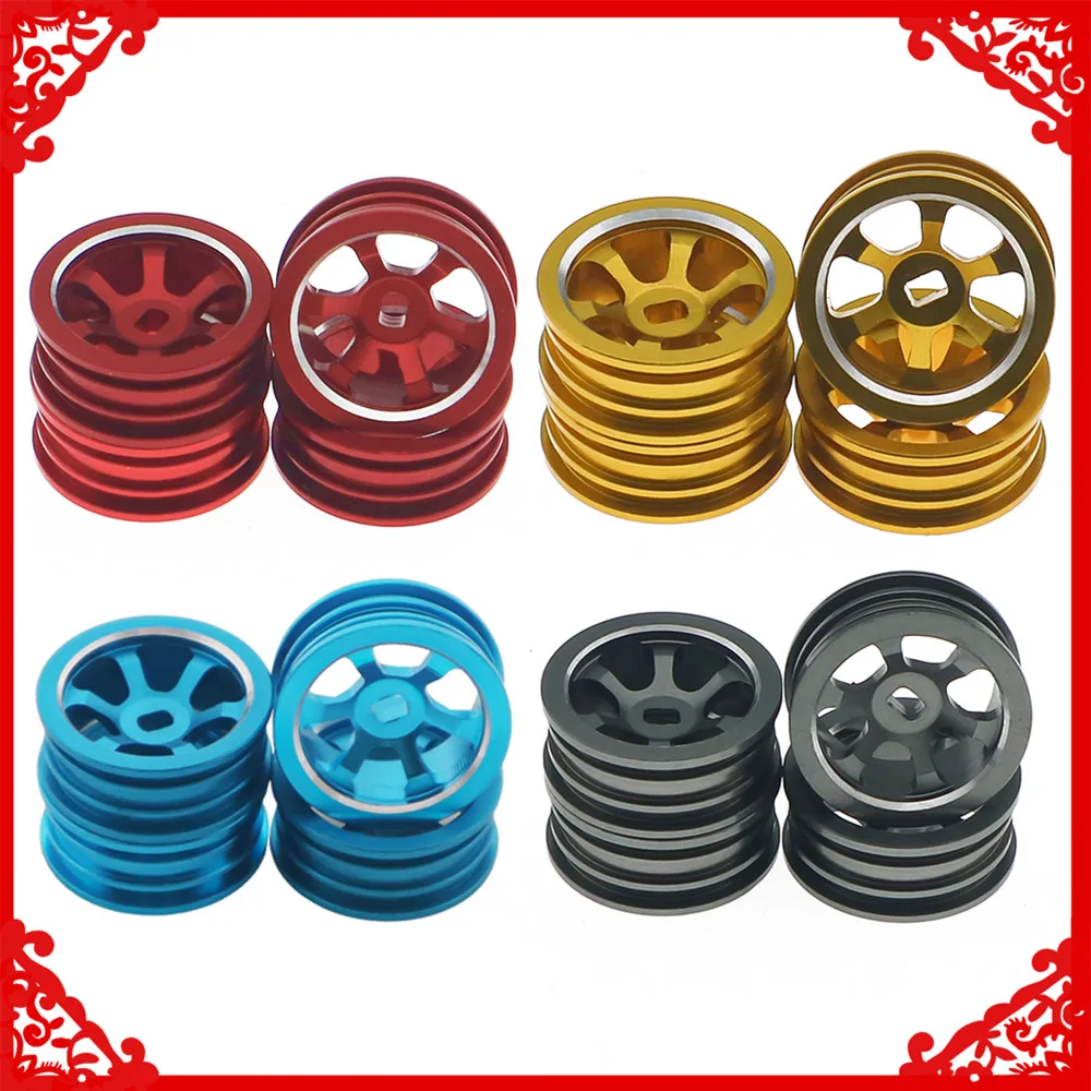 Cerchione In Lega A 6 Razze Per Rc Hobby Model Car 1/28 Wltoys K969 K989 P929 Drift Rally Bigfoot Kyosho Mini-Z Mini-Q Parts