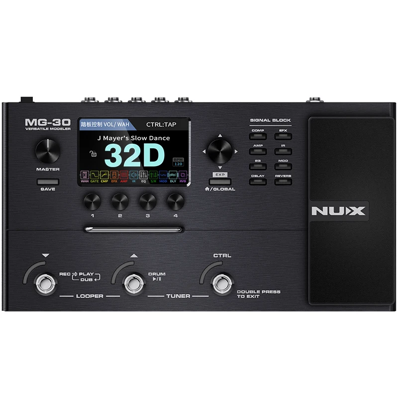 Nux Mg30 Dme Digital Multiple Effector Per Scheda Audio Di Registrazione Ad Anello Per Basso Per Chitarra