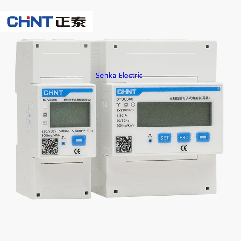 Chint Multifunzione Power Programmabile V A W Kwh Dtsu666 Rs485 Energy Meter 1 / 3 Phase 220V 380V Digital Watt-Hour Ddsu666