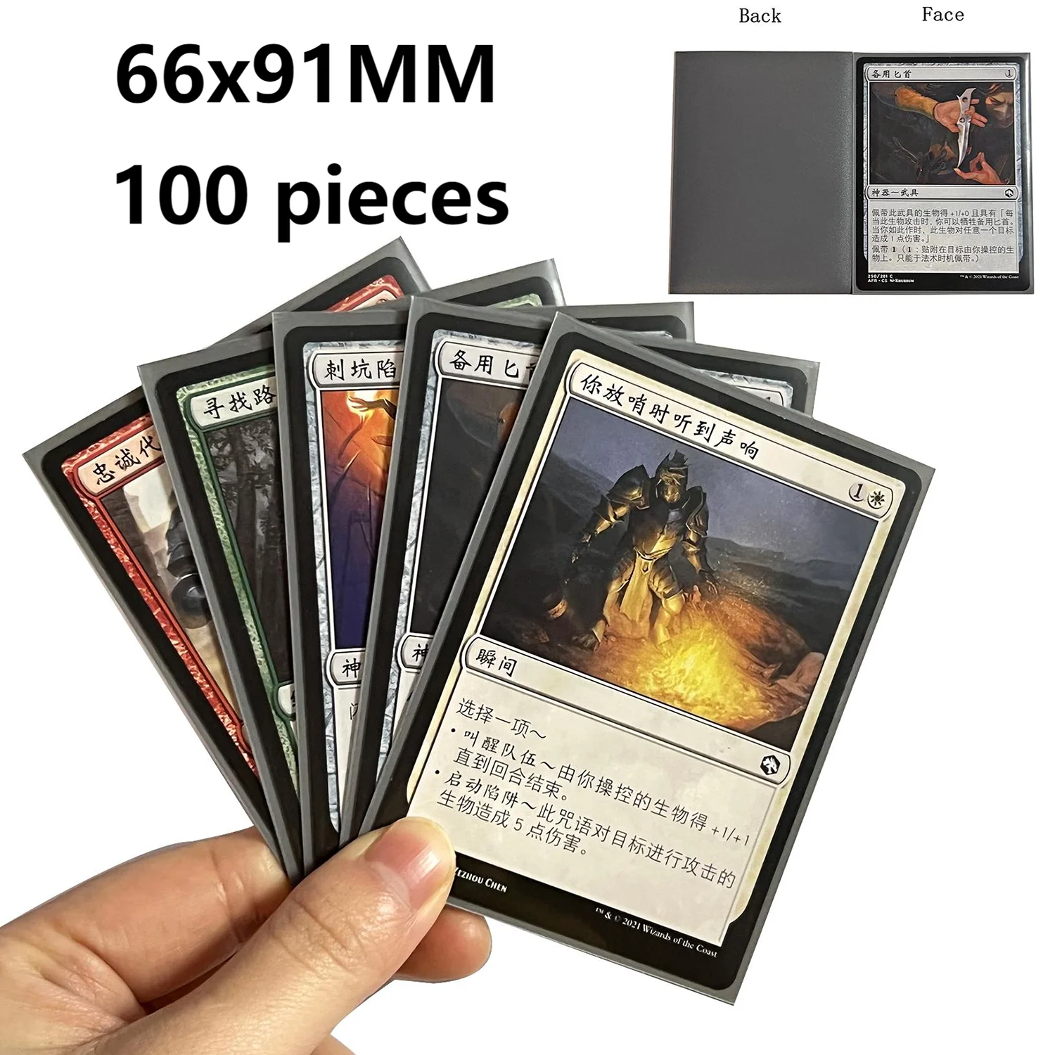 Muslimmatte Sliver Grey Double Sleeved Mtg/Pkm Card Protector Sleeves Magic Board Game Trading Baseball Cards Deck Cover