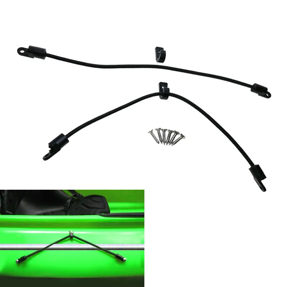 2 Pezzi Kayak Attrezzature Bungee Paddle Supporto Canoa Pagaia Custodi Kit Barca Rigging Accessorio