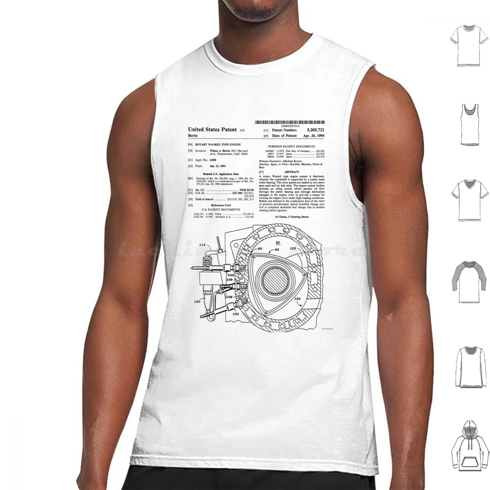 Mazda Wankel Rotary Engine Patent Tank Tops Vest Senza Maniche Mazda Rotary Engine Motor Wankel Rx7 Rx 7 12A 13B 20B