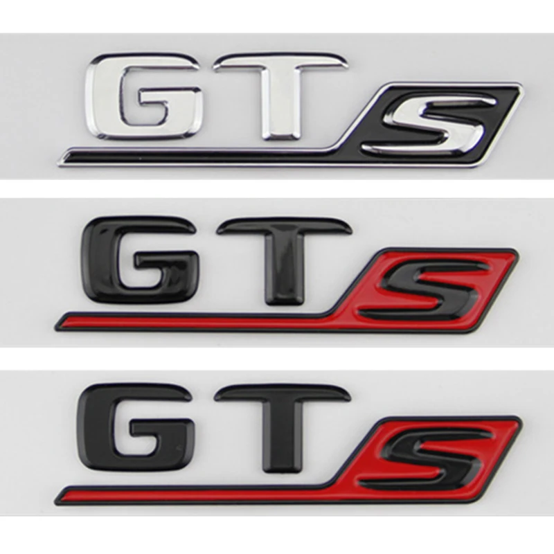 1 Pz 3D Abs Rood Zwart Chroom Lettere Adesivo Automatico Kofferbak Badge Per Voor Mercedes Gts Amg Accessori Auto Logo Gts Emblem