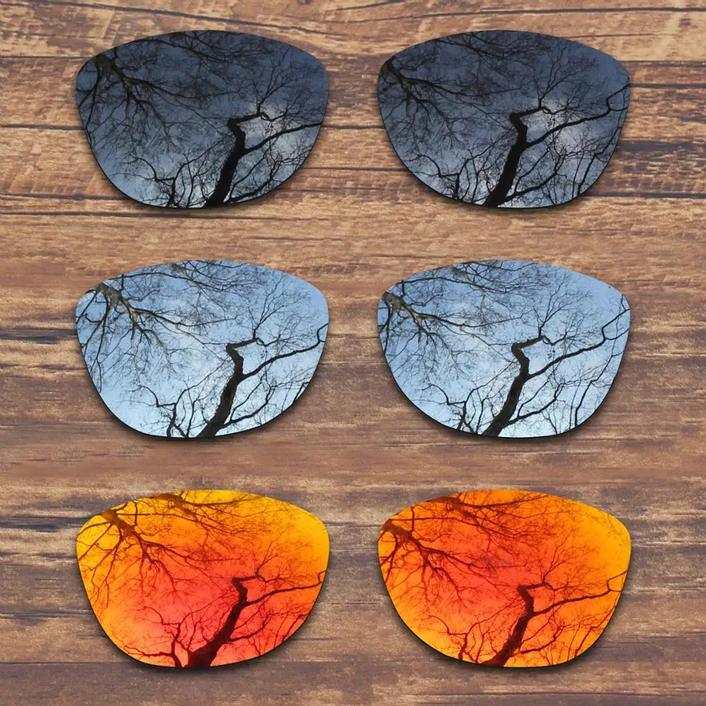 Millerswap 3 Pairs Black.Silver.Fire Red Polarizzati Lenti Di Ricambio Per Oakley Frogskins Oo9013 Occhiali Da Sole