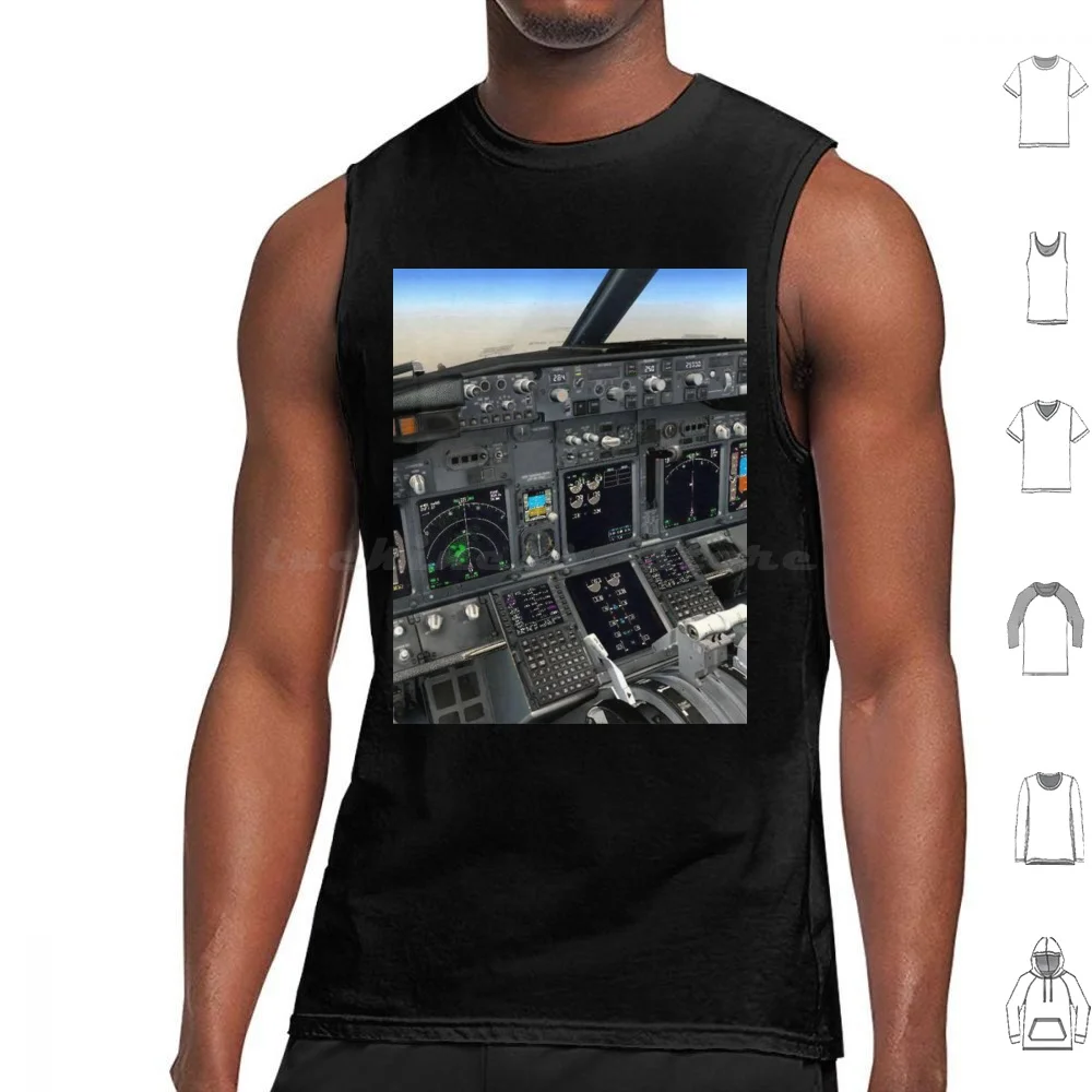 Flight Sim , 737 Flight Deck Canotte Stampa Cotton Flight Sim Microsoft Flight Simulator 2021 Flight Simulator