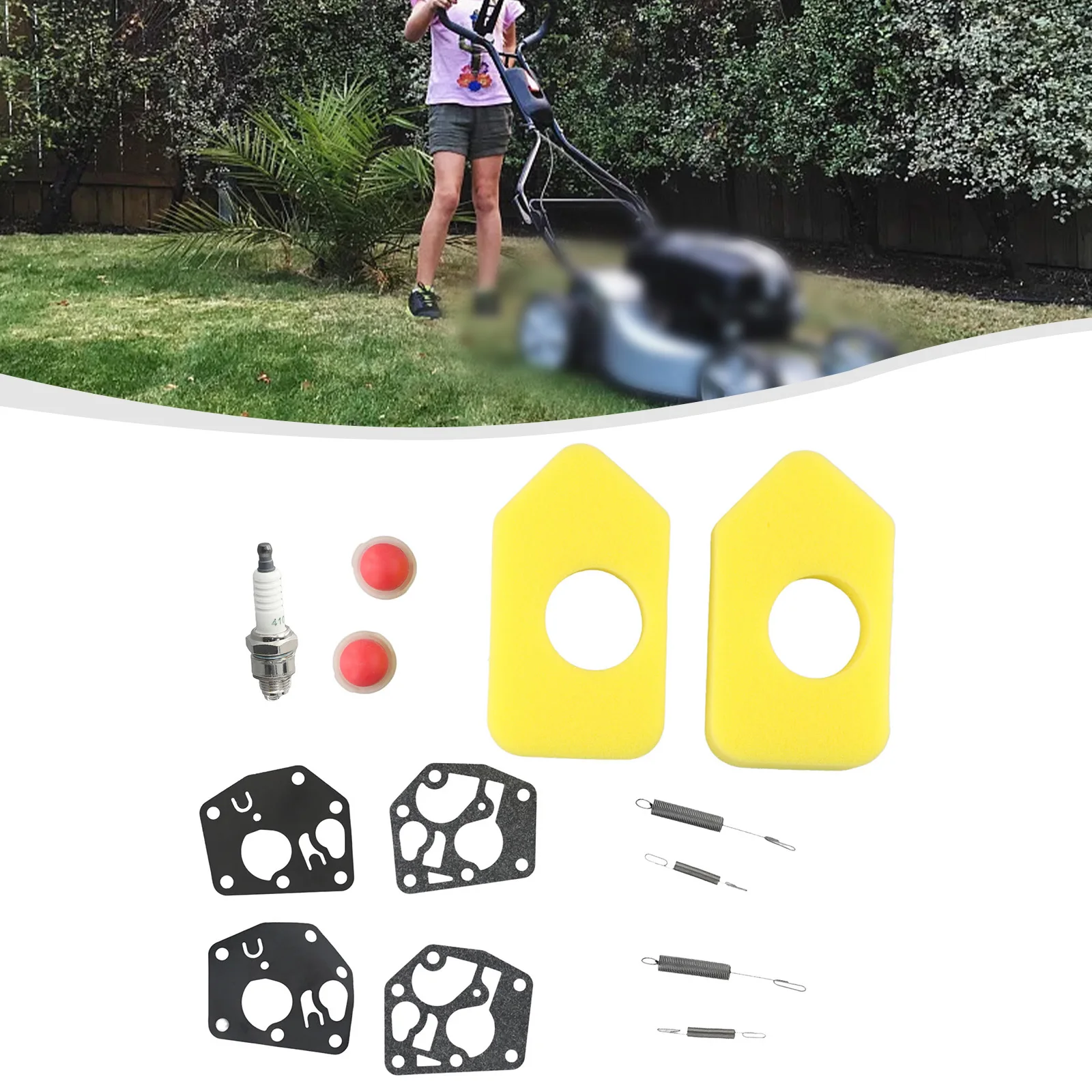 2Set Kit Di Servizio Tosaerba Per Motore Sprint Classico Sprint 375 Filtro Aria Primer Lampadina Kit Candele Tosaerba Da Giardino Strumenti