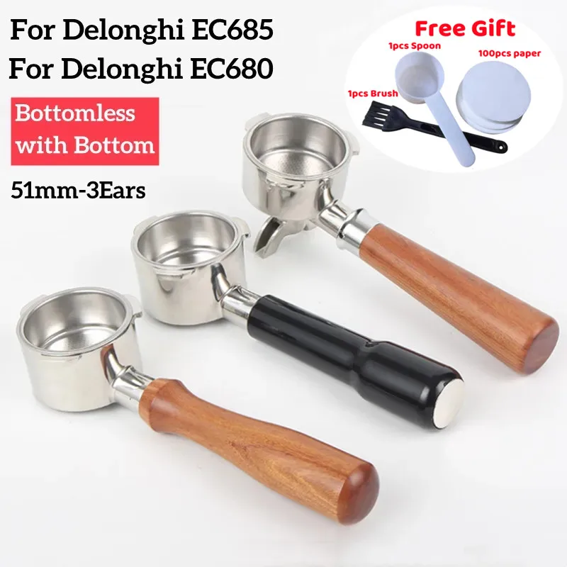Per De Longhi Portafiltro 51Mm Macchina Da Caffè Beccuccio Portafiltro Senza Fondo Per Delonghi Ec685 Dedicato Macchina Per Caffè Espresso