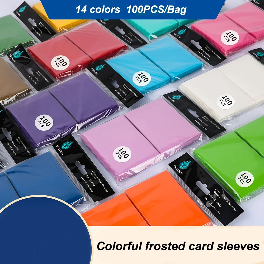 66X91Mm 100 Pz/Set Solid Matte Trading Card Sleeves Fit Pokemon Cards Card Protector Per Photobard Standard Cards