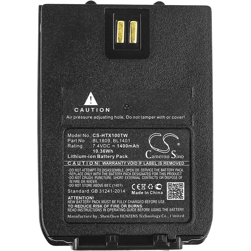 Batteria Radio Bidirezionale Per Hyt Bl1401 Bl1809 Hytera X1E X1P Z1P X1Pi-U1 X1Pi-V1 Z1P F3 1400Mah / 10.36Wh