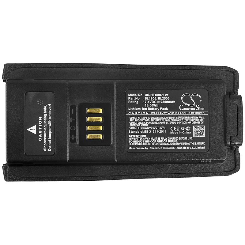 Batteria Radio Bidirezionale Per Hyt Bl1806 Hytera Bl2505 Pt580 Pt580H Pt580Hplus 2500Mah / 18.50Wh