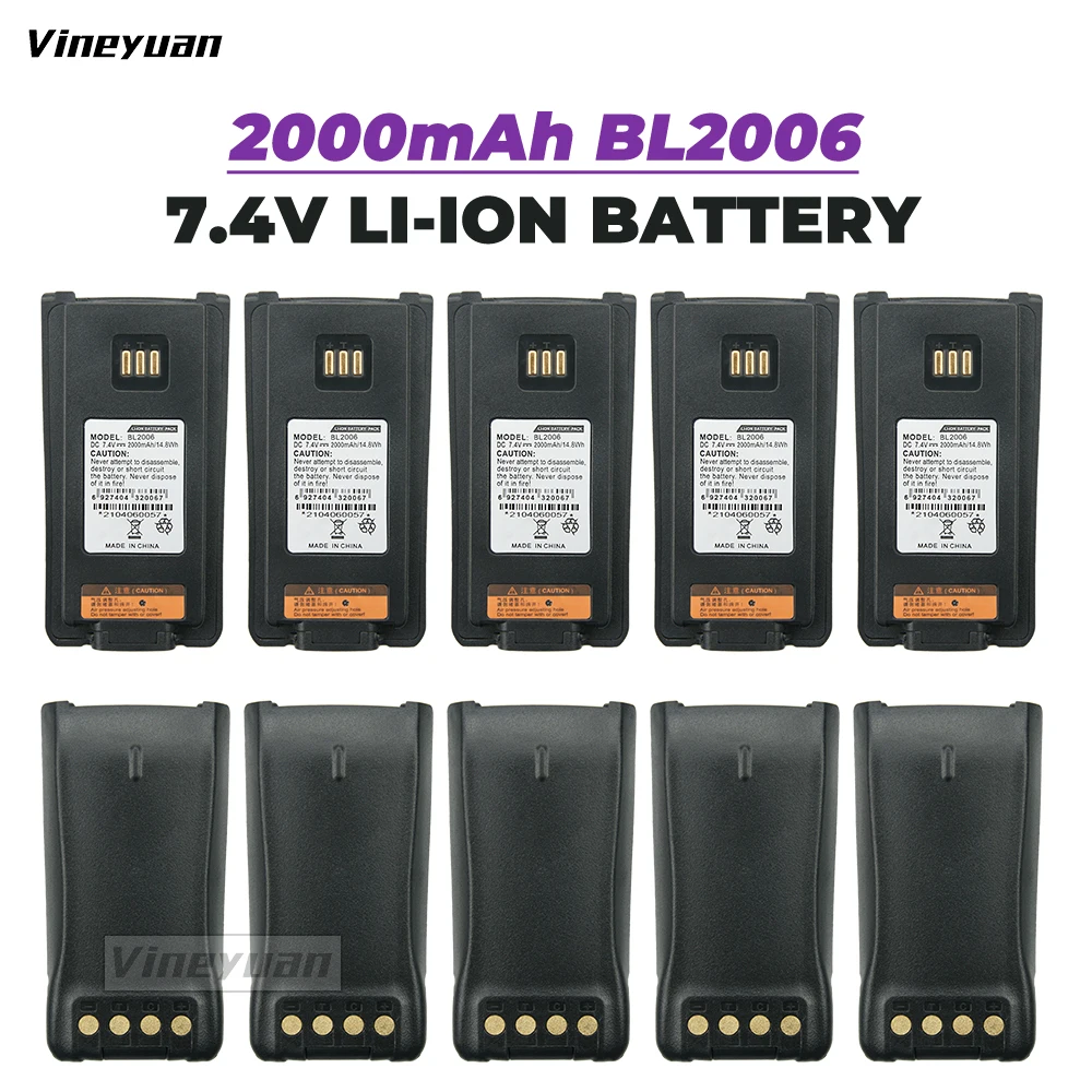 10Xbl2008 Bl2503 Bl2006 Hyt Batteria 2000Mah Batteria Di Ricambio Per Hytera Dmr Pd-702 Pd506 Pd606 Pd700 Pd780 Pd782