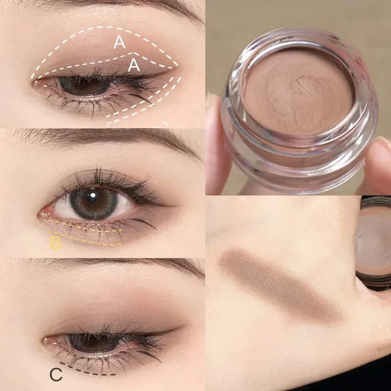 Nude Brown Eye Shadow Cream Matte Natural Face Contour Shadow Pigment Cosmetics Lasting Monocromatico Eyeshadow Cream Trucco Coreano
