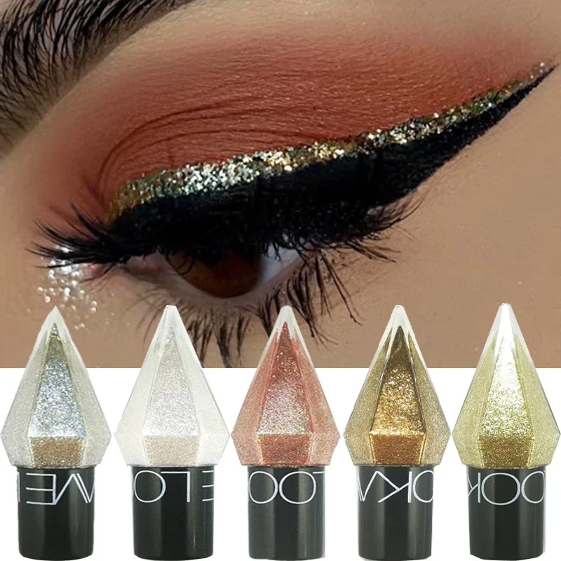 Glitter Diamond Eyeliner Pencil Waterproof Silver Rose Gold Paillettes Perlescenti Eye Liner Eyeshadow Pen Eyes Makeup Cosmetics