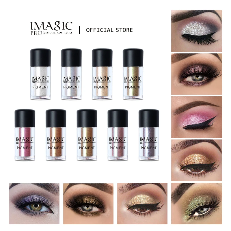 Imagic Nuovo Arrivo Glitter Eyeshadow Metallic Loose Powder Waterproof Shimmer Pigments Colors Eye Shadow Makeup Cosmetics
