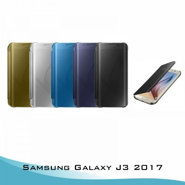 Custodia Flip Cover Per Samsung Galaxy J3 2017 Clear View-6 Colori