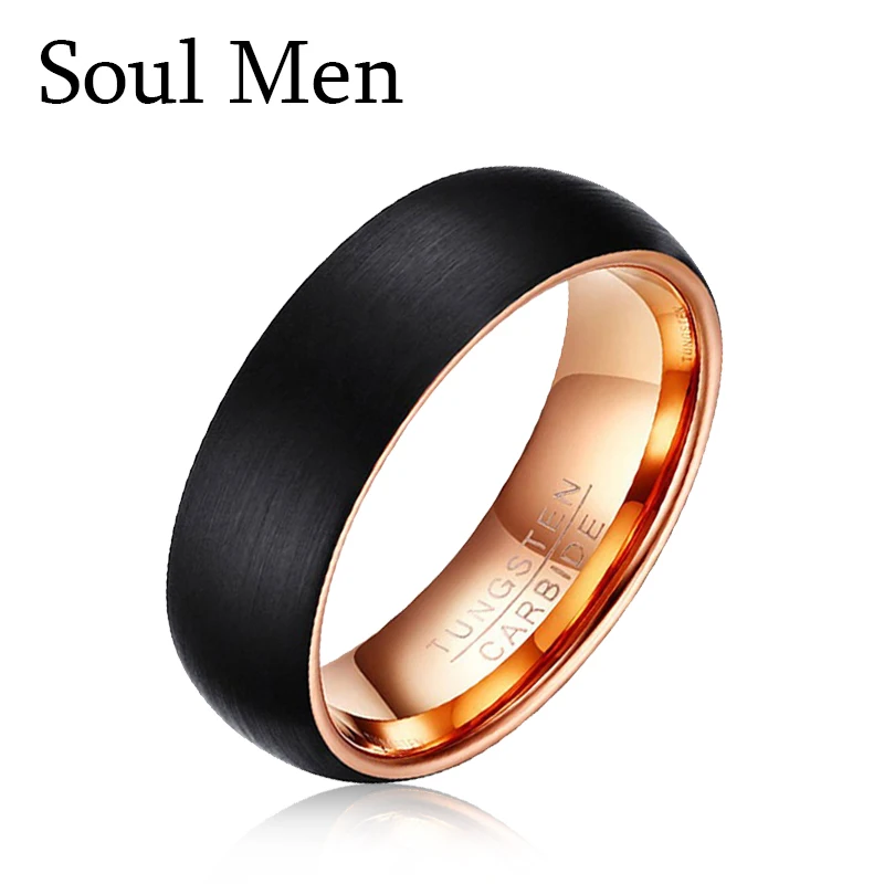 6Mm 8Mm Fede Nuziale Anello In Tungsteno 8Mm Uomo Donna Anniversario Gioielli Anillo Tungsteno Pareja Boda Colore Oro Rosa Nero