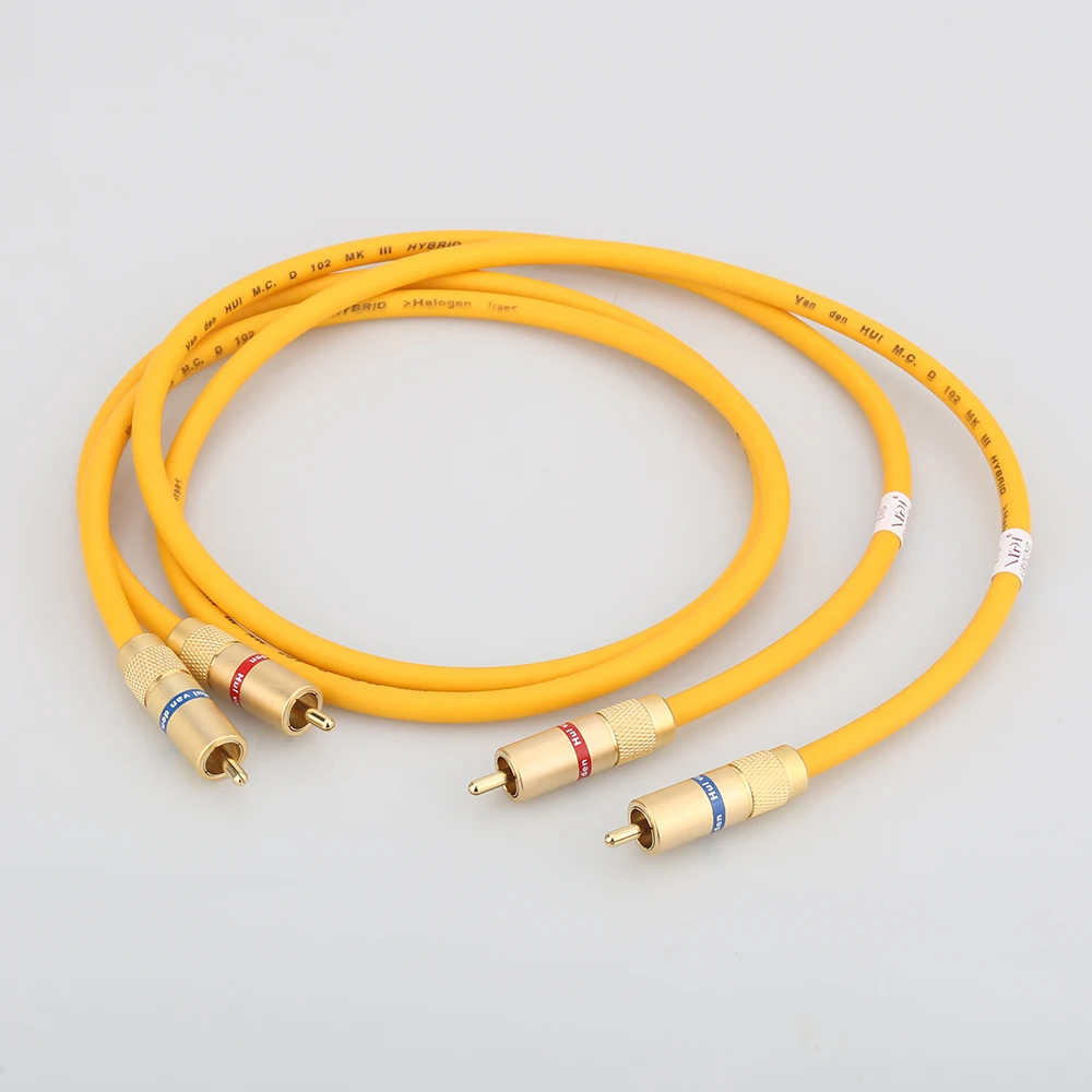 Nuovo Van Den Hul Il D-102 Iii Vdh Hybrid (Alogeno F) Rca Plug Audio Cable Video Extend Single Interconnect Cable Rca Audio Line