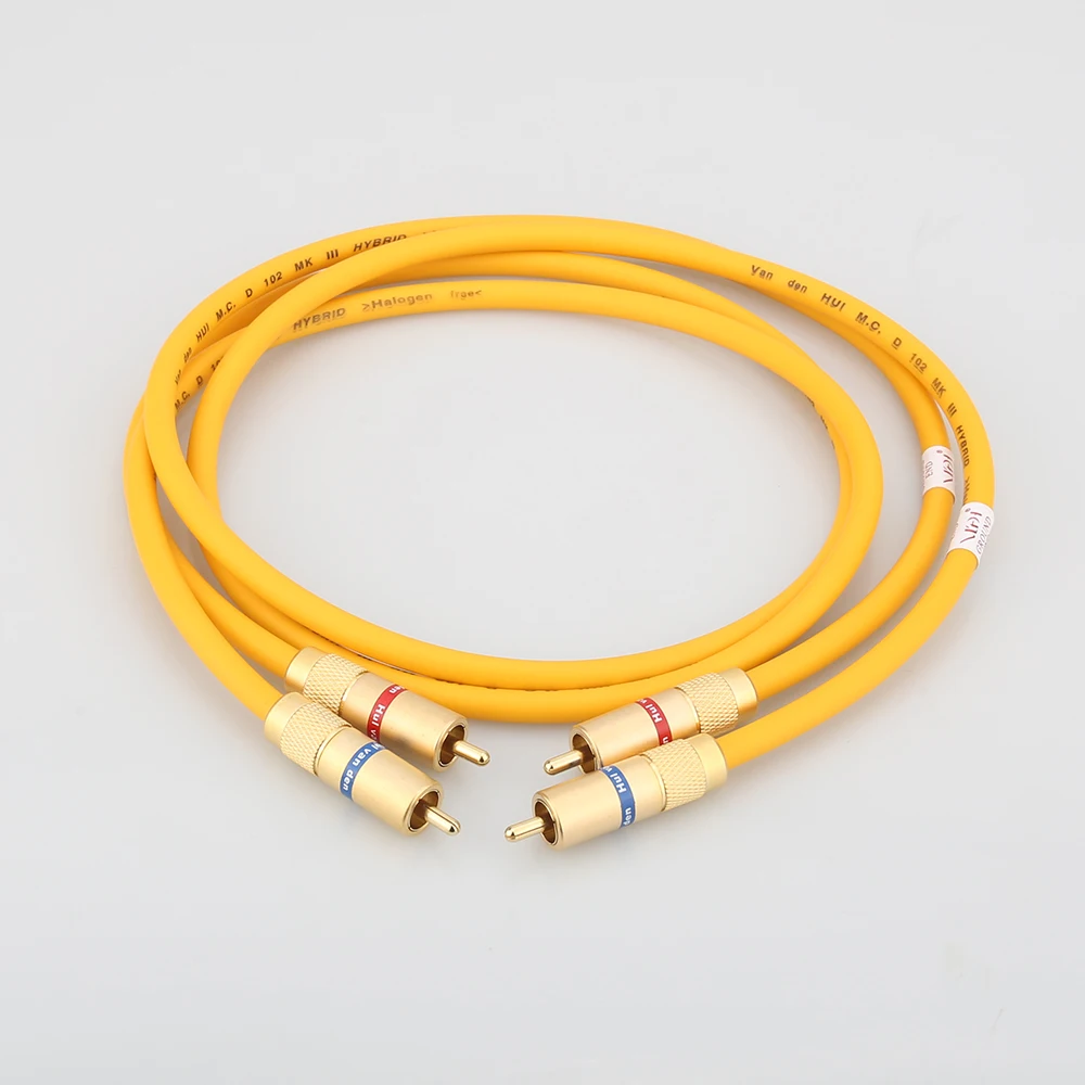 Van Den Hul Il D-102 Iii Vdh Hybrid (Alogeno F) Rca Plug Audio Cable Video Extend Single Interconnect Cable Rca Audio Line