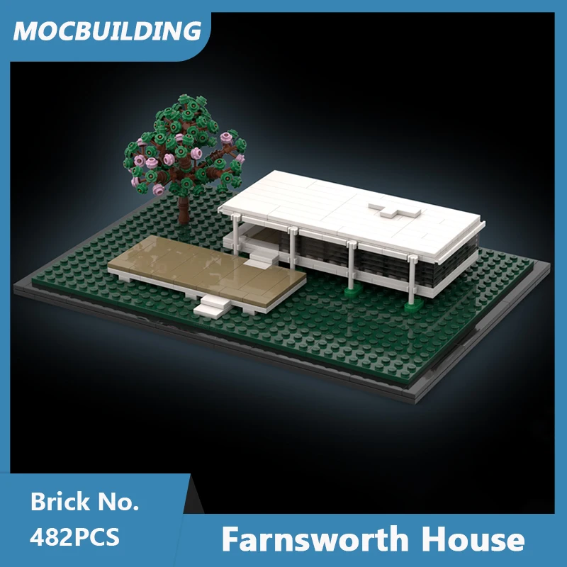 Mocbuilding Blocks Farnsworth House Model 21054 The White House Alternativa Build Mattoni Assemblati Fai Da Te Architettura Display Toys