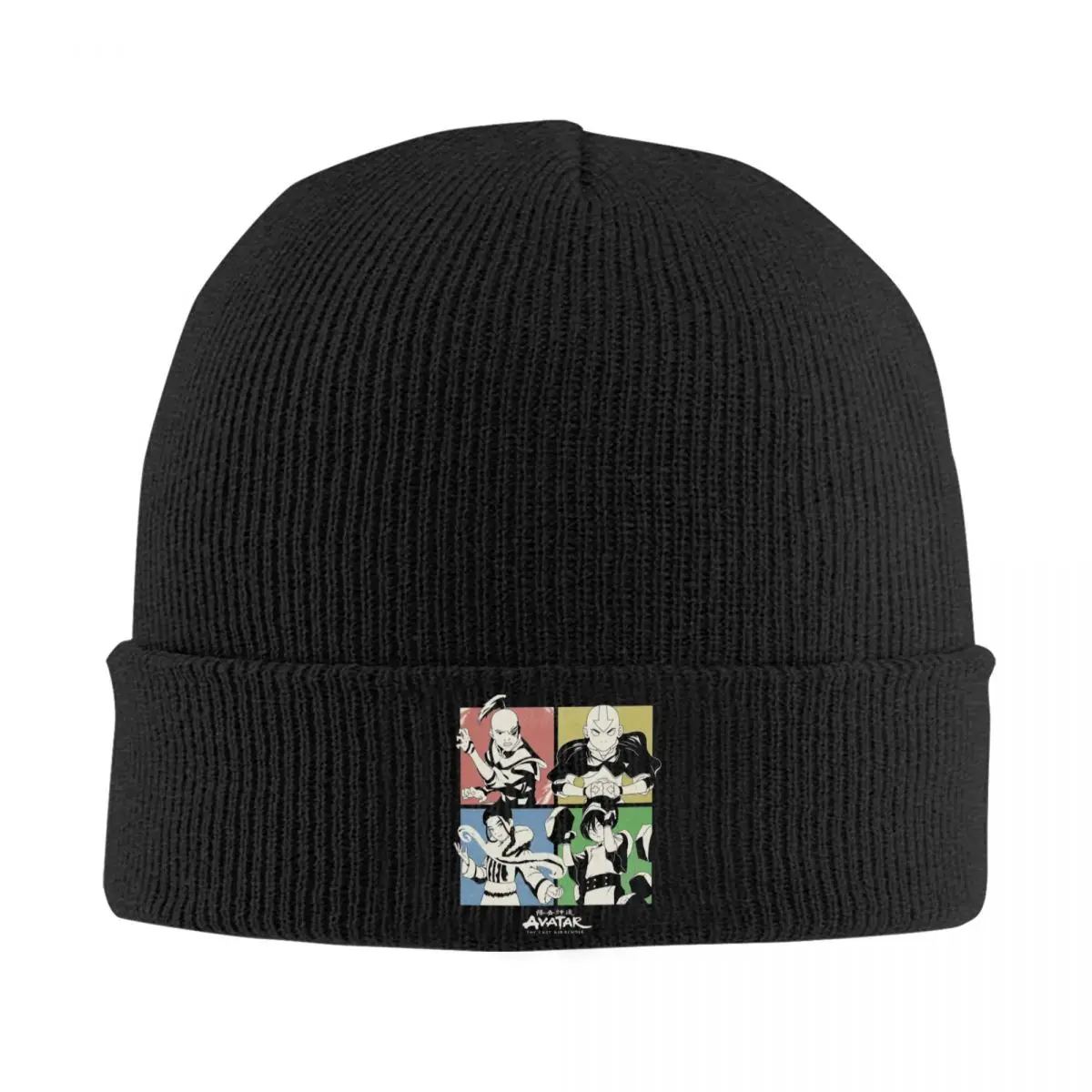 Avatar-L'Ultimo Airbender Four Square Group Poster Knit Hat Berretti Autunno Inverno Cappelli Warm Street Cap Uomo Donna