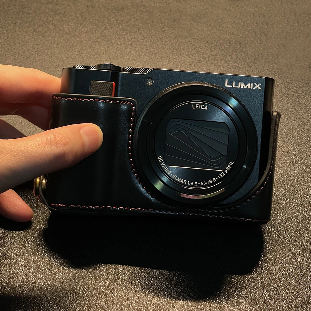 Custodia Per Fotocamera In Pelle Pu Per Panasonic Zs220 Tz200 Tz202 Tx2 Custodia Protettiva Per Fotocamera Con Coperchio Inferiore Con Apertura Della 