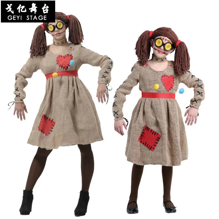 Halloween Adult Children Women Halloween Stage Performance Costume Lino Spaventapasseri Voodoo Doll Dress Up Costume