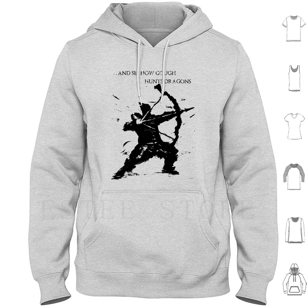Hawkeye Gough Felpe Con Cappuccio Manica Lunga Dark Souls Videogioco Gioco Bow Giant Blind Wood Carve Arrow Dragon Gough Feather