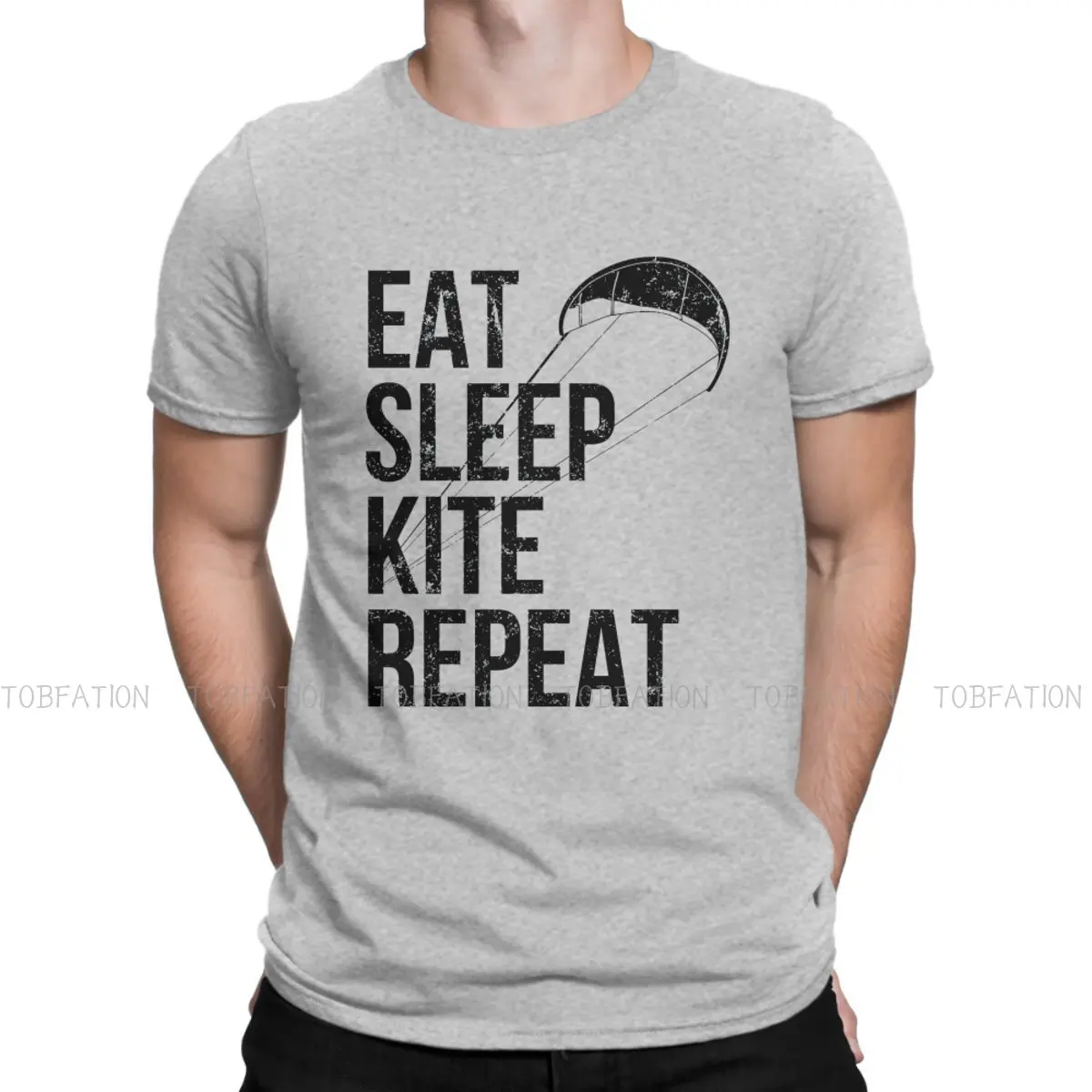 Kitesurf Design Eat Sleep Fashion Magliette Kitesurf Kiteboarding Flysurf Kite Maschio Harajuku Maglietta In Puro Cotone