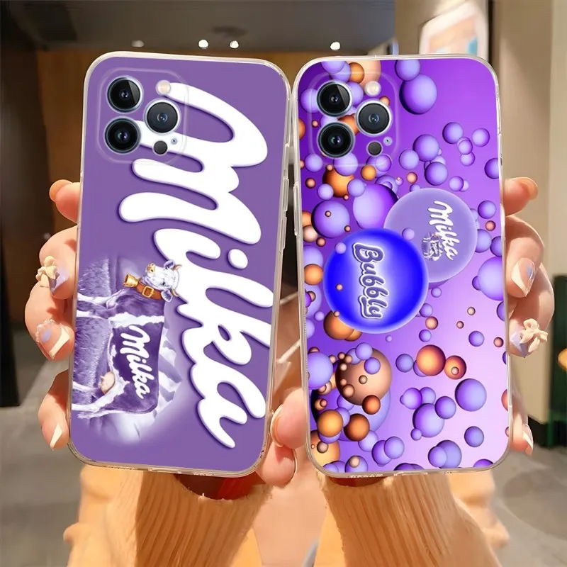Custodia Per Telefono Chocolate Milka Box Trasparente Per Iphone 14Pro 11 12 13 Pro Max Mini 6 6S 7 8 Plus X Xr Xs Se2020 Cover