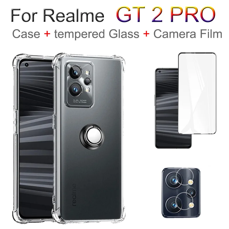 Custodia,Antiurto Cover Per Xiaomi Realme Gt2 Pro Custodia In Silicone Realme Gt2 Cover Per Paraurti Realmi Gt2 Pro Vetro Temperato Realme Gt2 Master 
