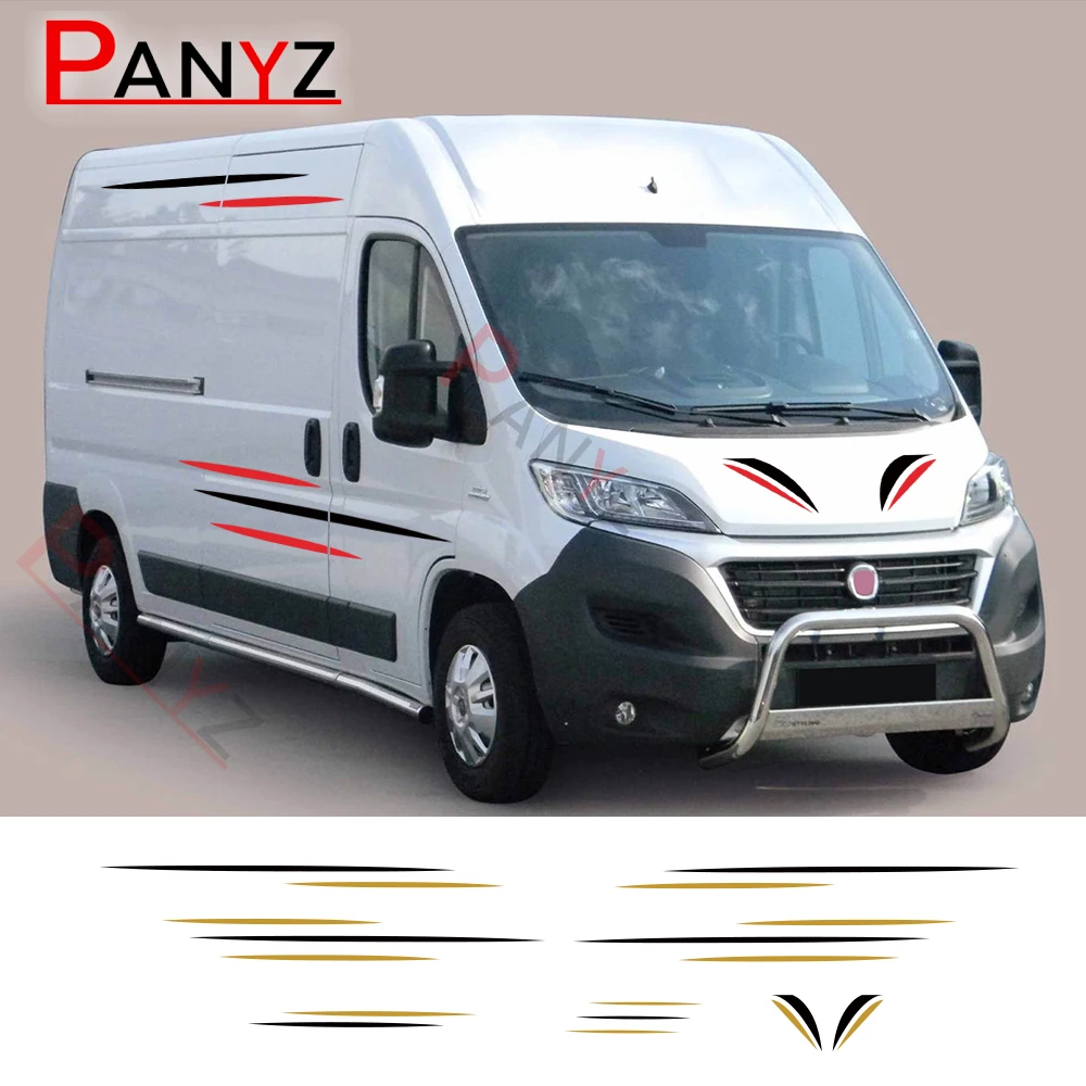 Van Body Stickers Per Fiat Ducato Peugeot Boxer Citroen Jumper Relay Car Canper Auto Graphics Stirpes Auto Tuning Deocr Decalcomanie