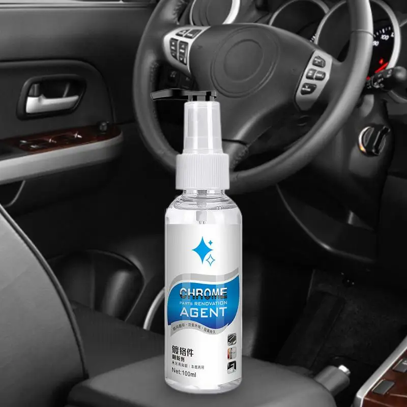 Chrome Cleaner Spray 100Ml Chrome Cleaner Dirt Rust Remover Agente Lucidante Per Chrome Refurement Strumento Per La Pulizia Della Cura Dell'Auto