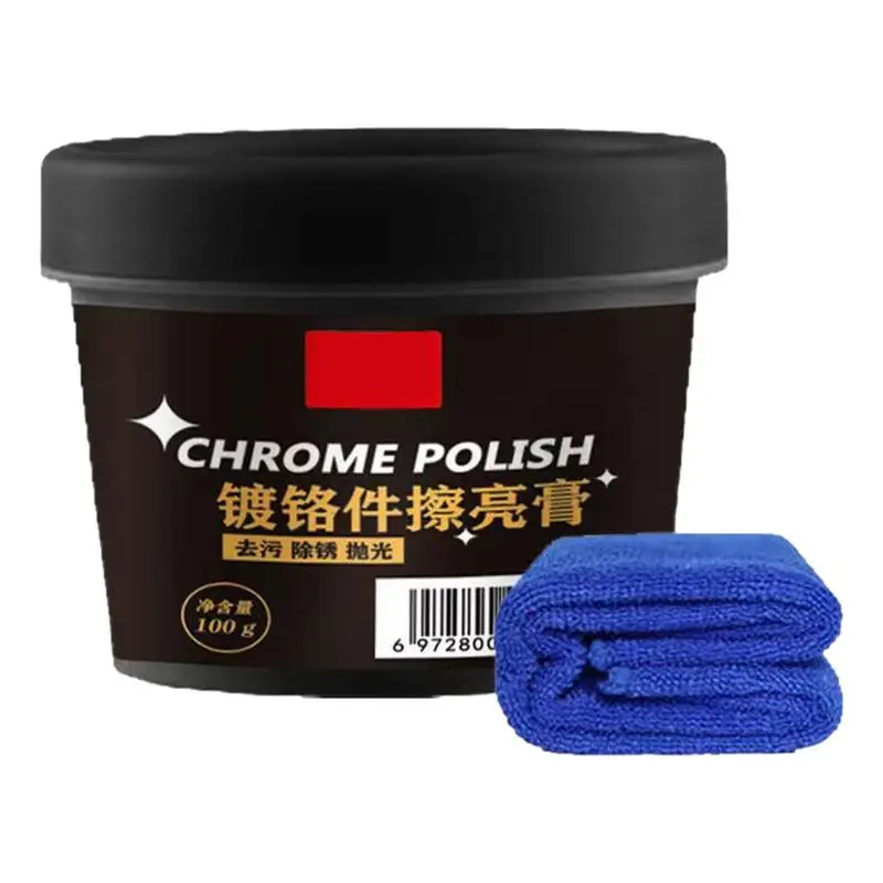Restauratore Di Metalli E Lucidante 100G Car Chrome Polish Metal Rust Remover Per Telaio Auto Derusting Multifunzionale Chrome Metal Glow