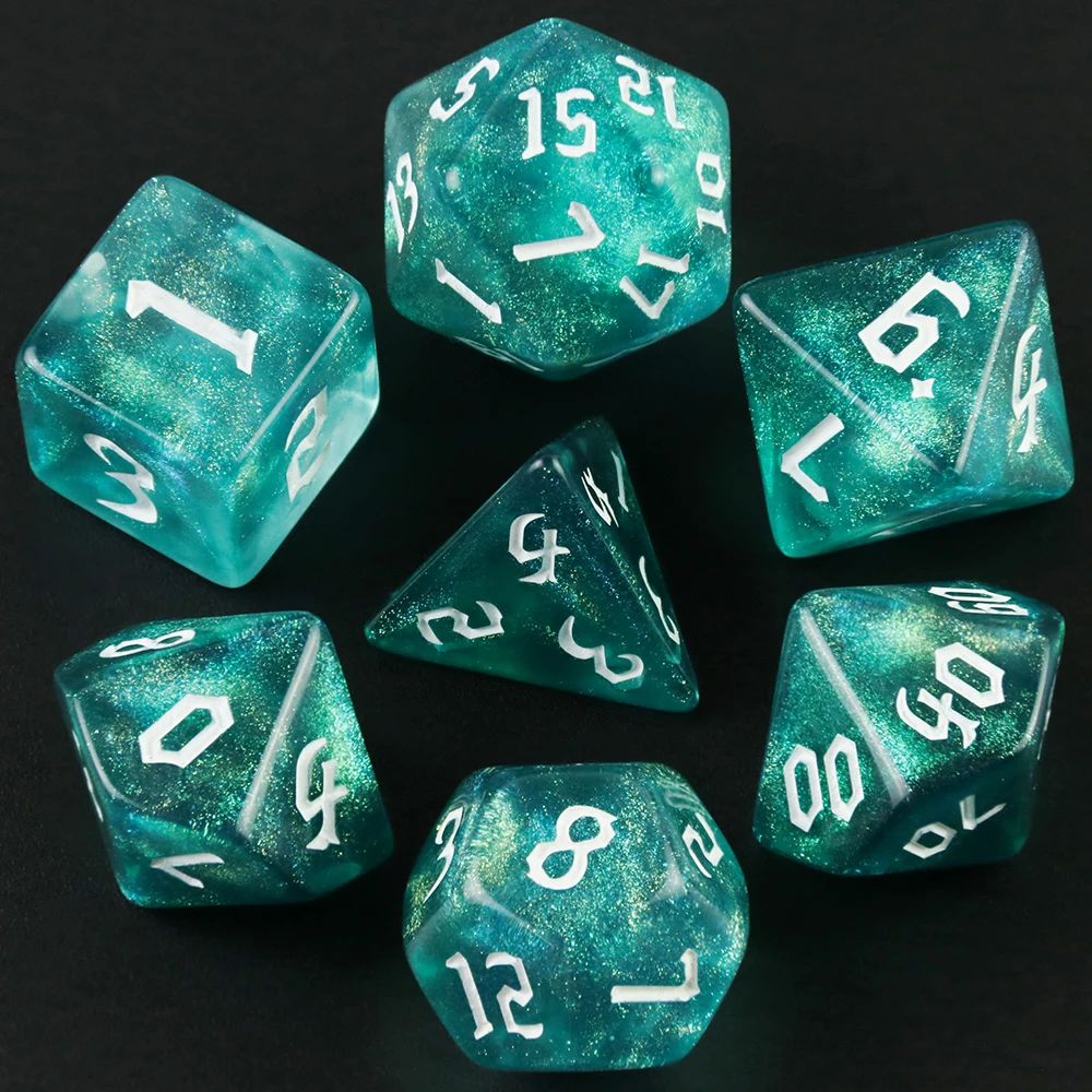 Set Di Dadi Poliedrici Iridescenti Glitter Rpg Per Dndgame Dungeon And Dragons Table Board Roll Giochi Da Gioco