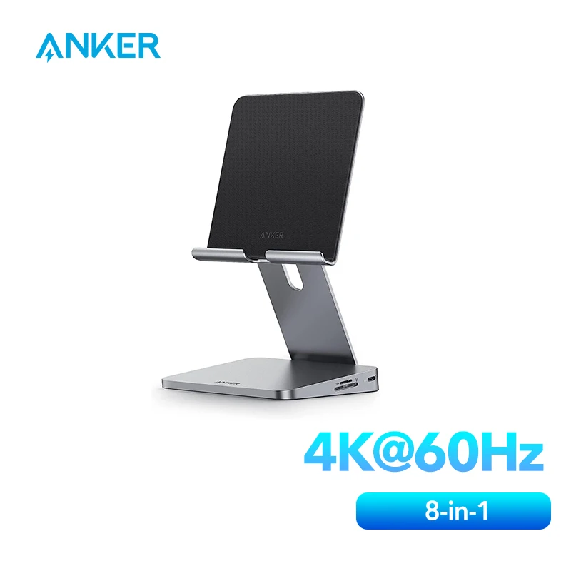 Anker 551 Hub 8-In-1 Usb-C Con Supporto Per Tablet Pieghevole Hub Usb C Accessori Per Ipad Hub Adattatore Usb C Dock Station Splitter Usb