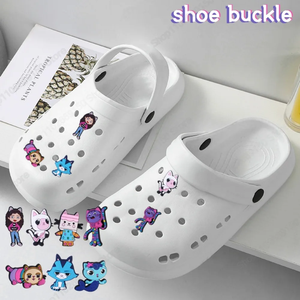 Gabby Dollhouses Kids Cartoon Cute Shoe Decorations Child Anime New Shoe-Buckle Girls Fashion Pvc Shoes Accessori Regali Kawaii