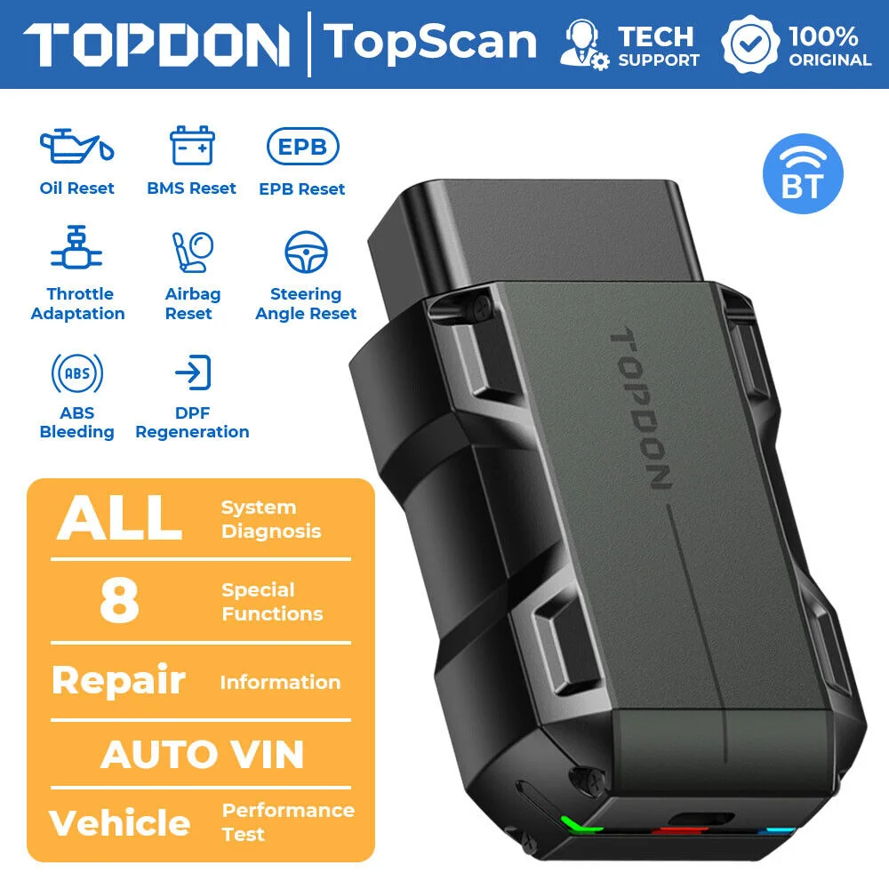 Strumento Diagnostico Intelligente Per Scanner Topdon Topscan Lite Guida Alla Riparazione Dtc Lettore Di Codici Obd2 Bluetooth