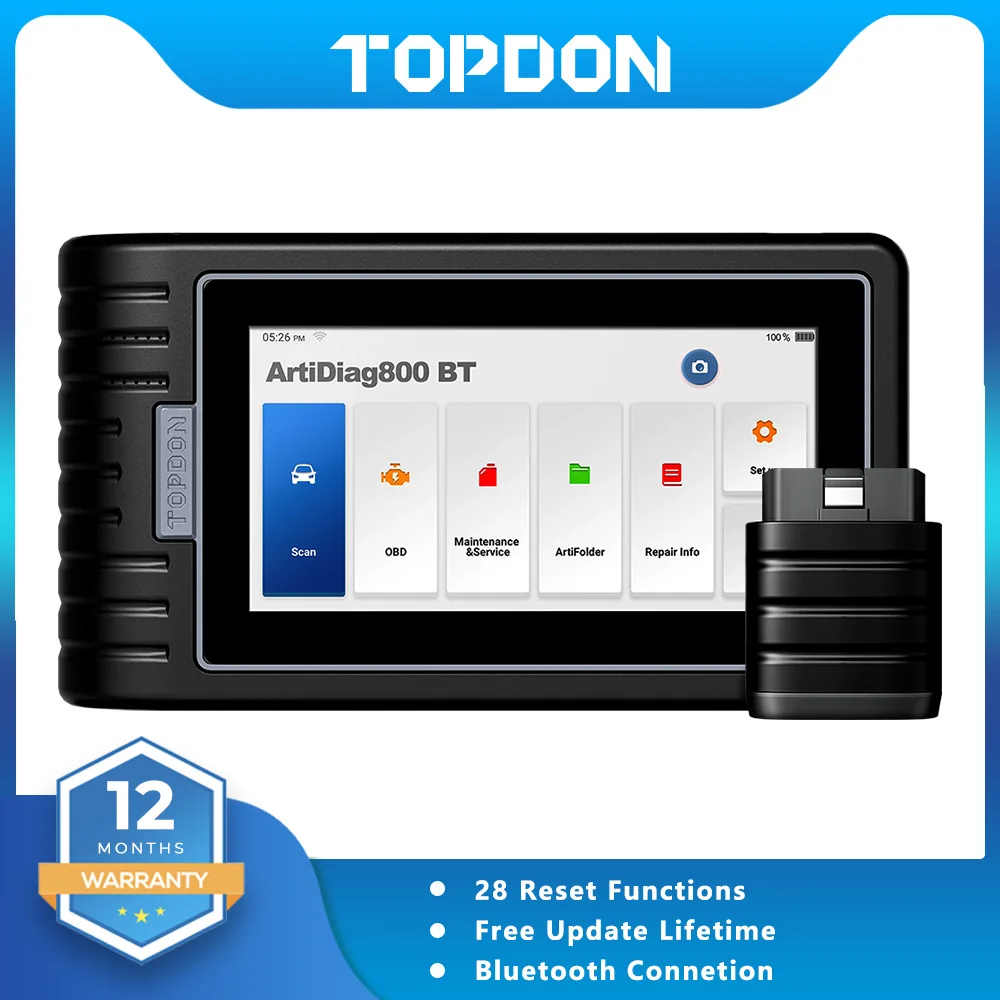 Topdon Artidiag800 Bt Strumento Diagnostico Per Auto Automobilistica Sistema Completo Scanner Obd2 Strumento Di Scansione Per Aggiornamento Gratuito A