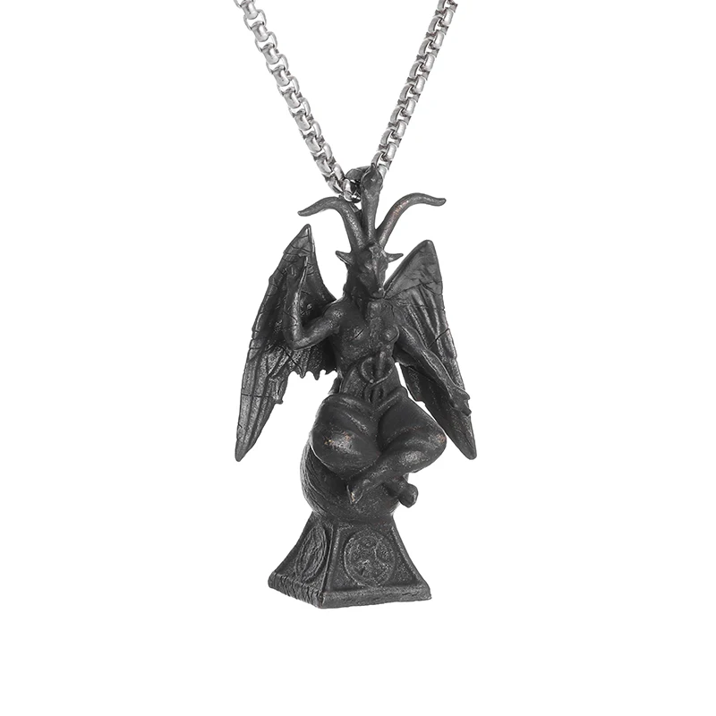 Punk Gothic Ram Horned Demon Meditation Goat Pendant Star Of David Death Collana Uomo Hip Hop Rock Jewelry Gift