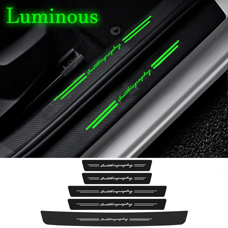 Luminoso Car Door Davanzale Protector Posteriore Tronco Paraurti Soglia Adesivi Per Land Rover Autobiografia Logo Defender Velar Discovery