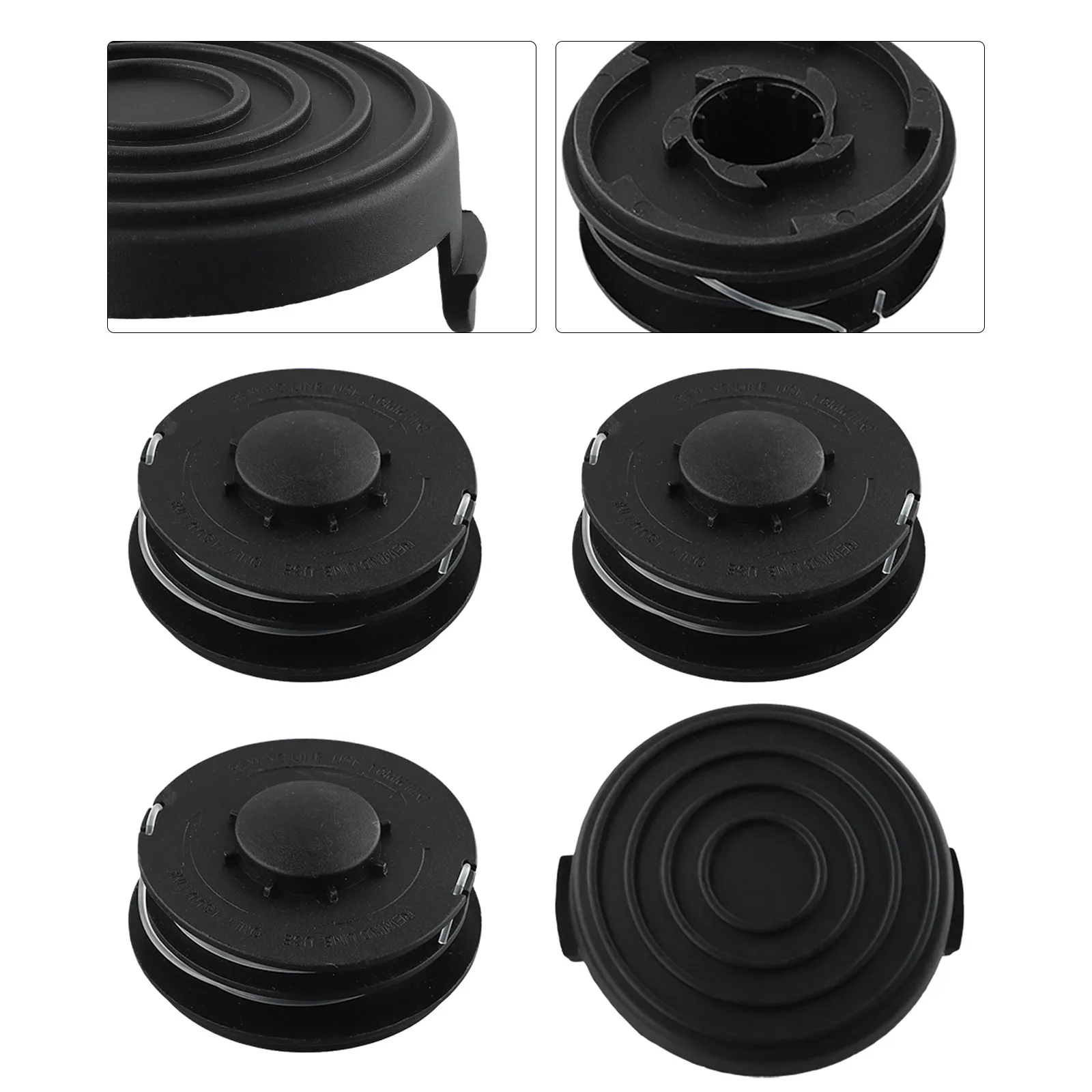 3Pcs Trimmer Thread Spool Line + Spool Cap Cover Per Einhell Gc-Et 4530 Lawn Trimmer Spool Sostituzione Parti Di Utensili Elettrici Da Giardino