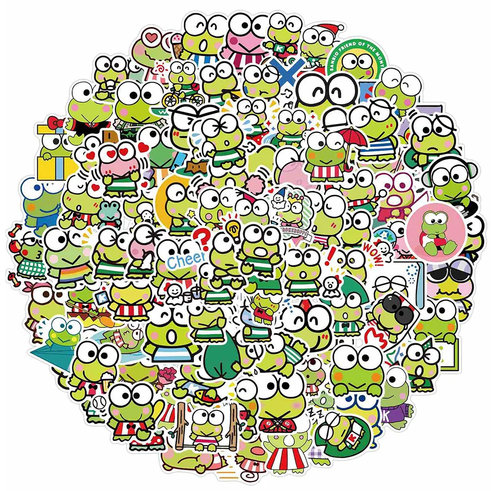 10/30/50/100Pcs Kerokero Keroppi Cartoon Graffiti Stickers Decalcomanie Scrapbooking Diario Bagagli Cute Kids Animal Frog Sticker Toys