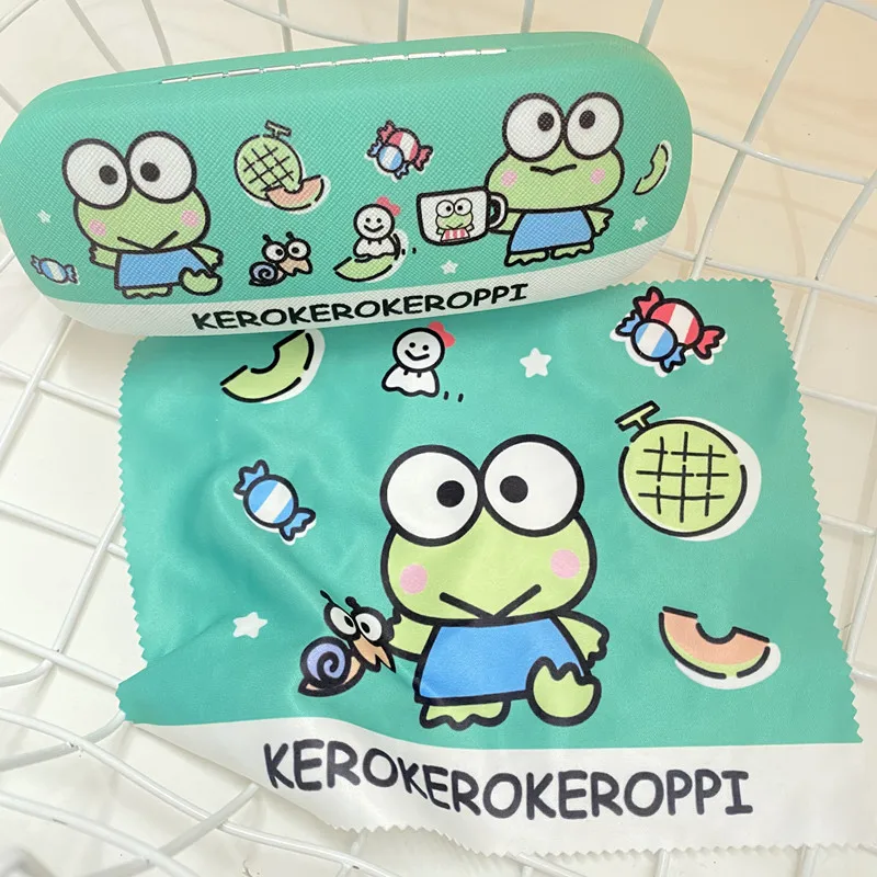 Sanrio Hello Kitty Keroppi My Melody Cartoon Student Glasses Case Girl Glasses Storage Box Animazione Periferiche Festival Gift