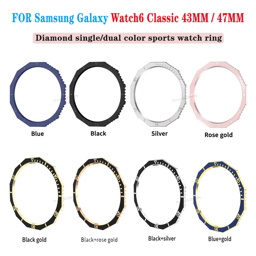 Anello Con Cornice In Metallo Per Samsung Galaxy Watch 6 Classic 43Mm / 47Mm Time Scale Watch Ring Scale Telaio In Acciaio Custodia Accessori Paraurti