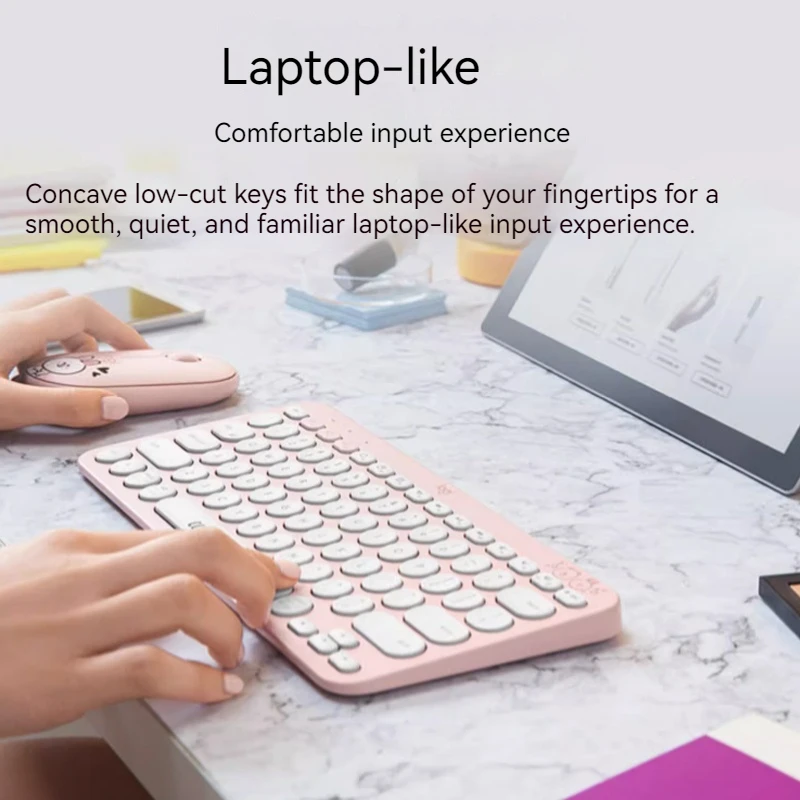 Logitech Quality Products K380 Line Wireless Bluetooth Keyboard Dispositivo Multiplo Switching Ultra Thin Quiet Office Girl Pink