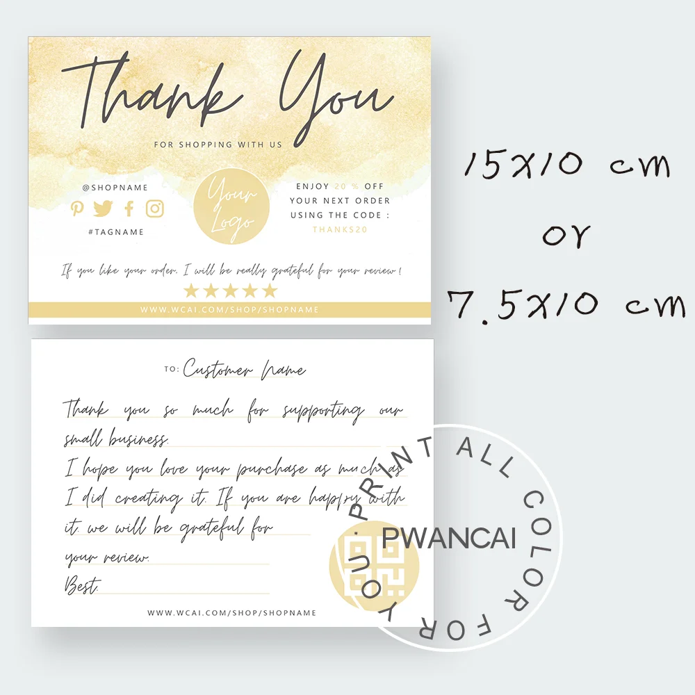 Giallo Modificabile Grazie Biglietto Da Visita Modello Carta Stampabile Per Cliente Modificabile Etsy Confezione Inserire Nota Con Codice Qr