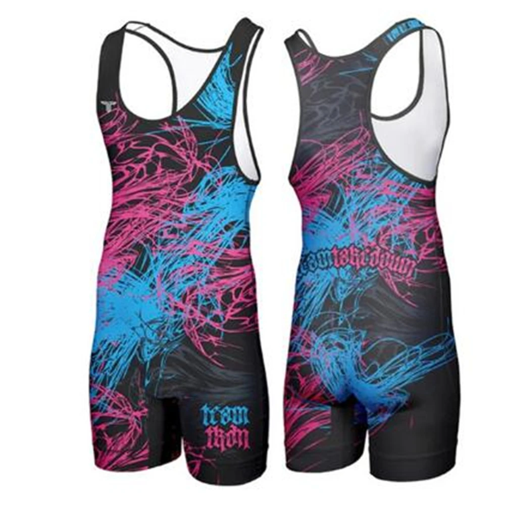 Mannen Sport Fitness Kleding Worstelen Canottiere Schaatspak Body Badmode Gym Panty Run Speedsuit Powerlift Bretels Pak